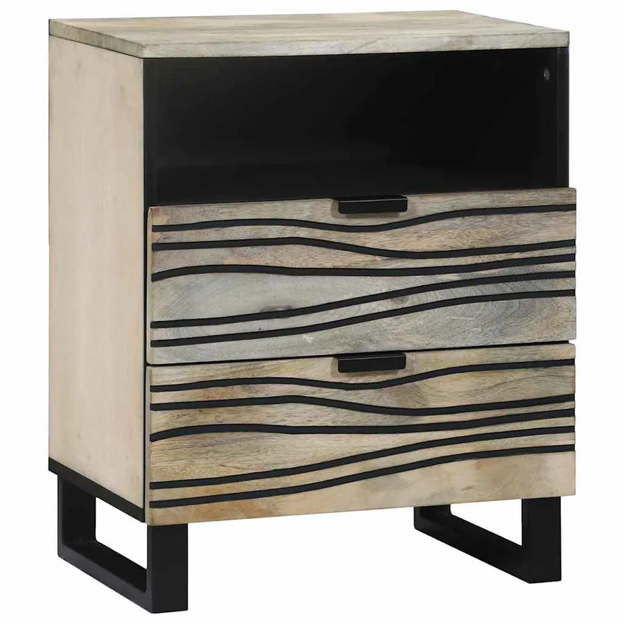 Table de chevet Blanc 50 x 33 x 62 cm Bois d'ingénierie