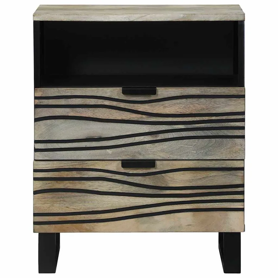 Table de chevet Blanc 50 x 33 x 62 cm Bois d'ingénierie - 3