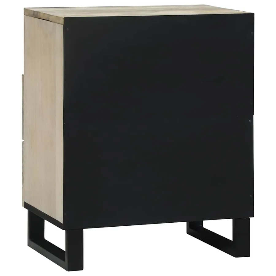 Table de chevet Blanc 50 x 33 x 62 cm Bois d'ingénierie - 5