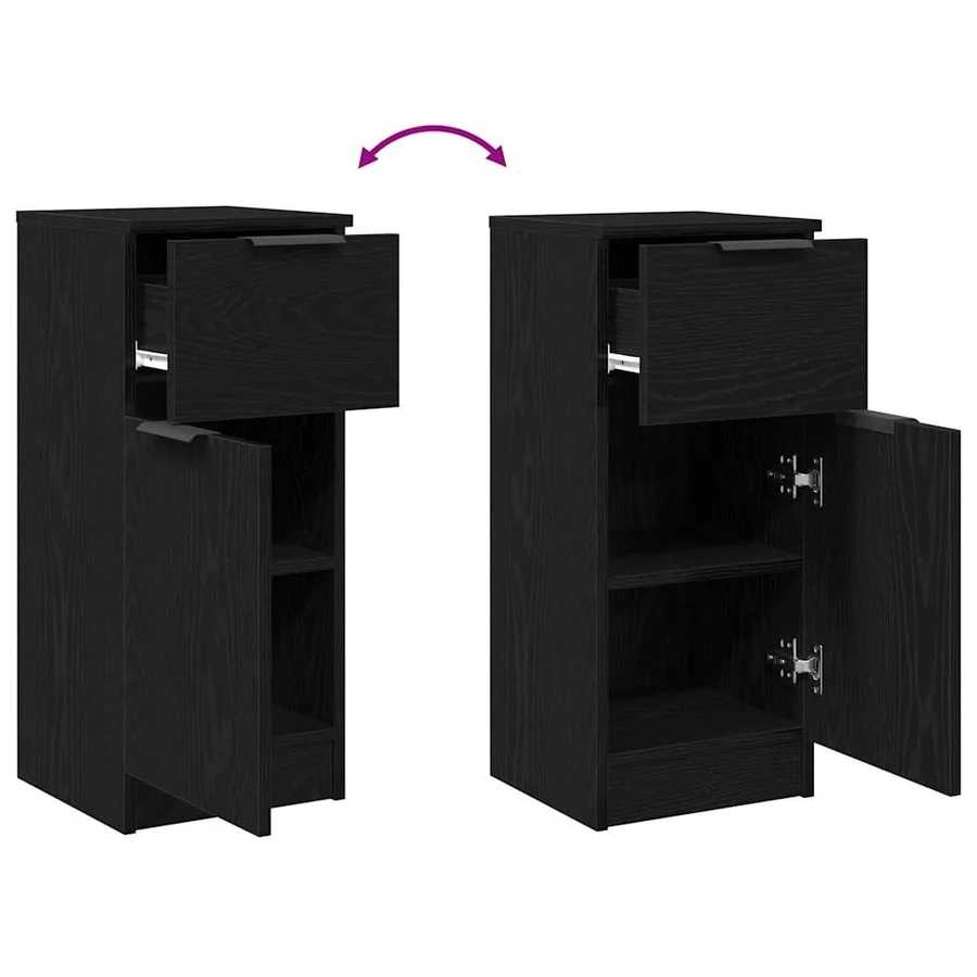 Buffet 2 pcs Chêne noir 30 x 30 x 70 cm Bois d'ingénierie - 13