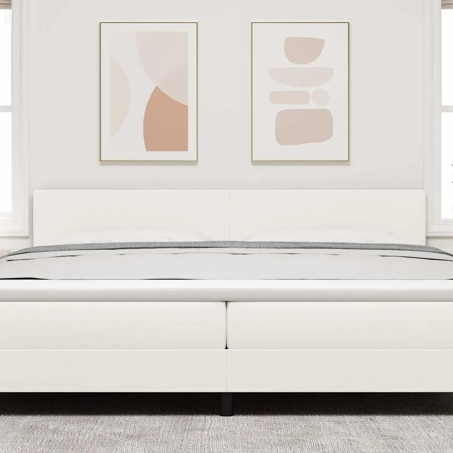 Tête de lit Crème 200 cm Tissu en velours côtelé - 3