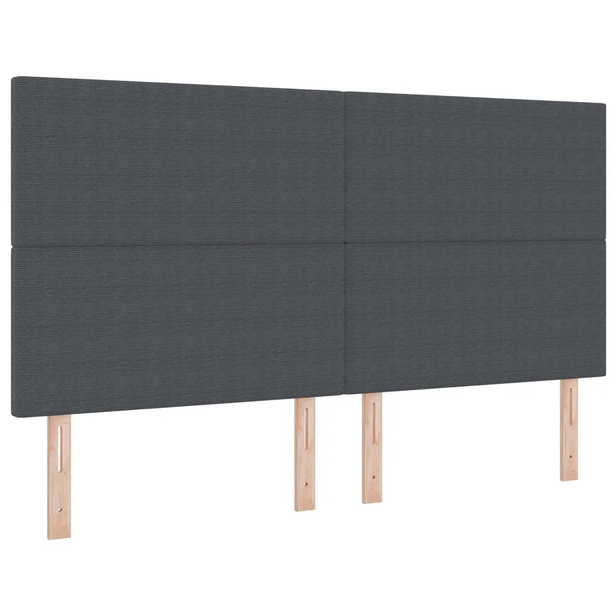 Tête de lit LED Gris foncé 180 cm Tissu en velours côtelé - 2