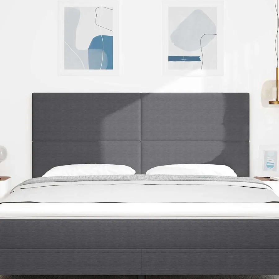 Tête de lit LED Gris foncé 180 cm Tissu en velours côtelé - 3