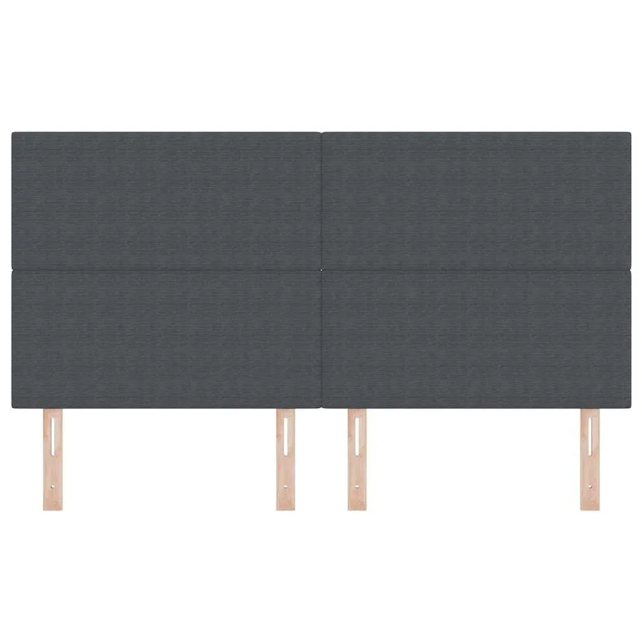 Tête de lit LED Gris foncé 180 cm Tissu en velours côtelé - 5