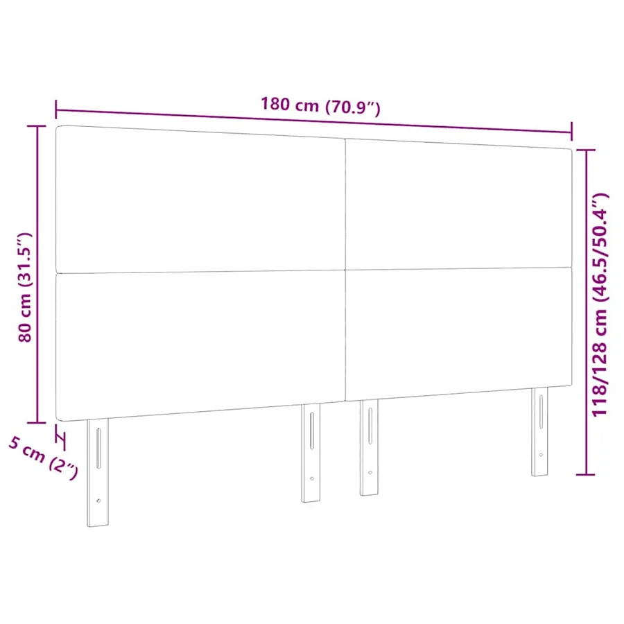 Tête de lit Crème 180 cm Tissu en velours côtelé - 9