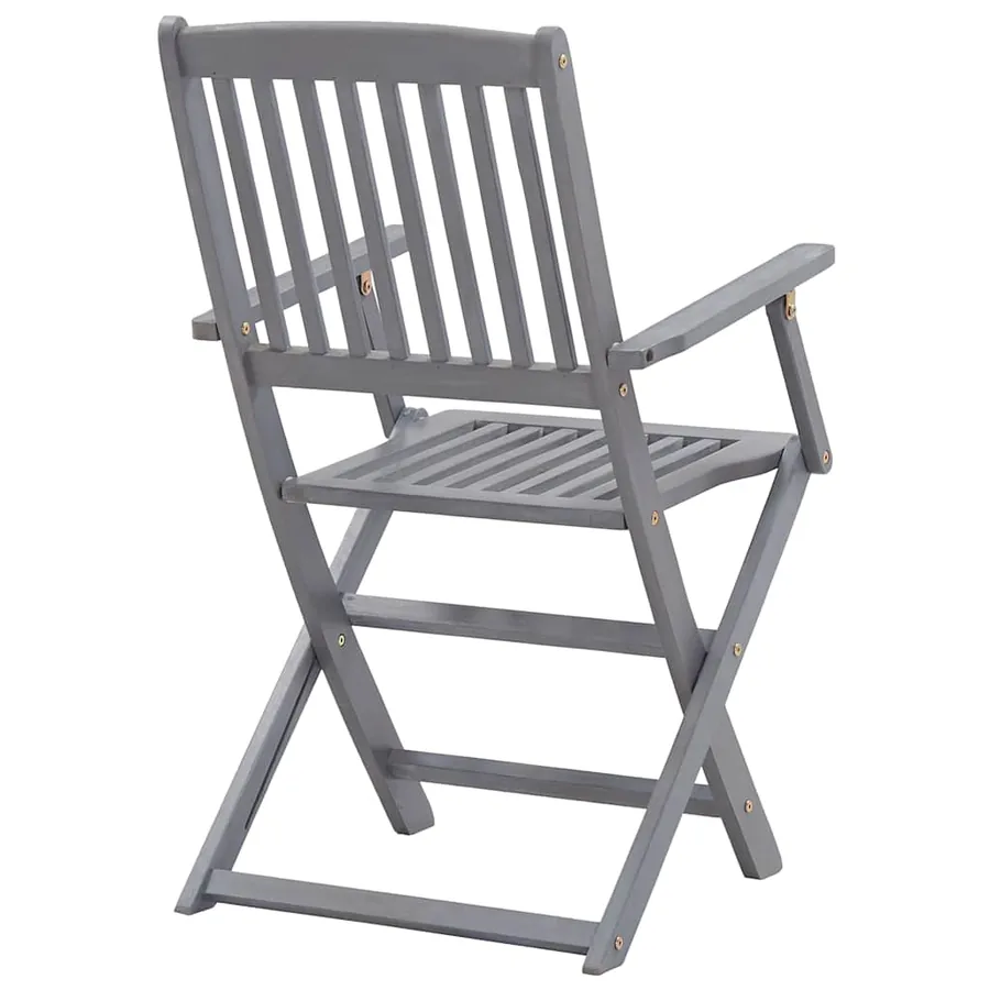Chaises pliables d'extérieur lot de 6 et coussins Bois d'acacia - 12