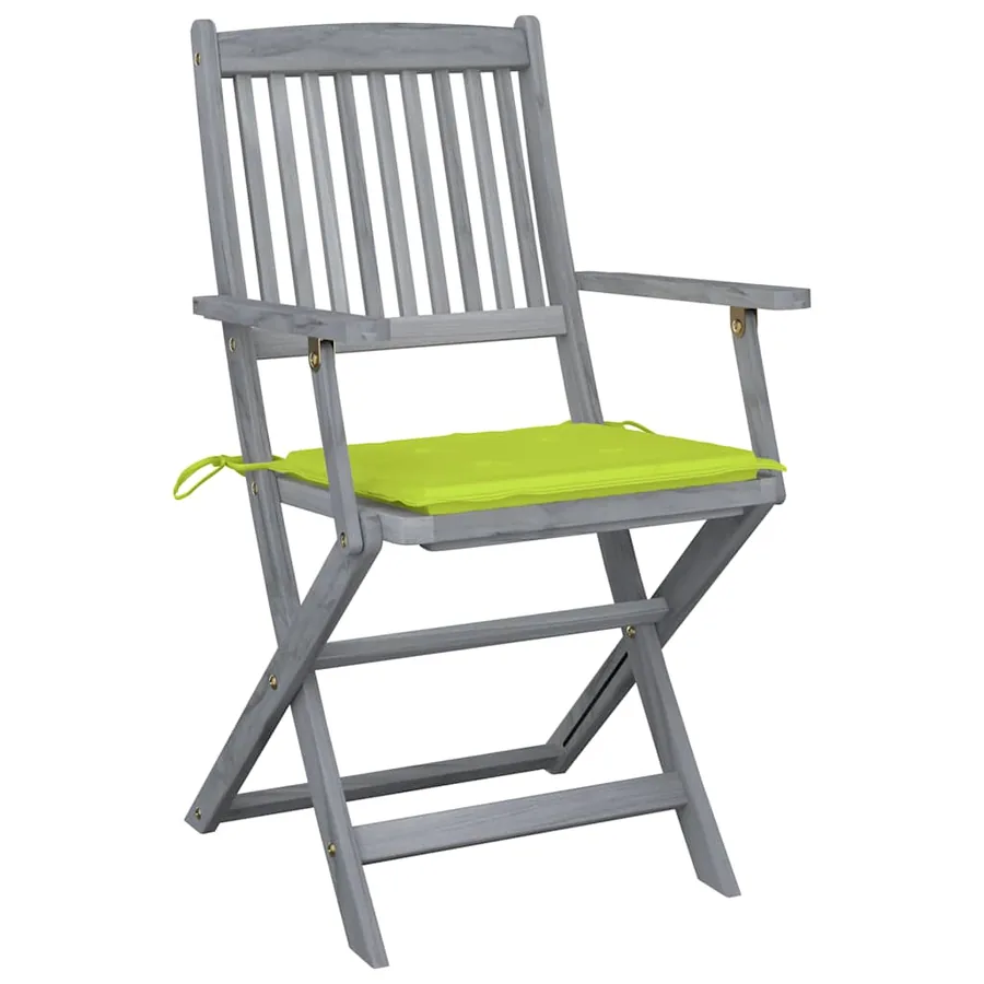 Chaises pliables d'extérieur lot de 6 et coussins Bois d'acacia - 8
