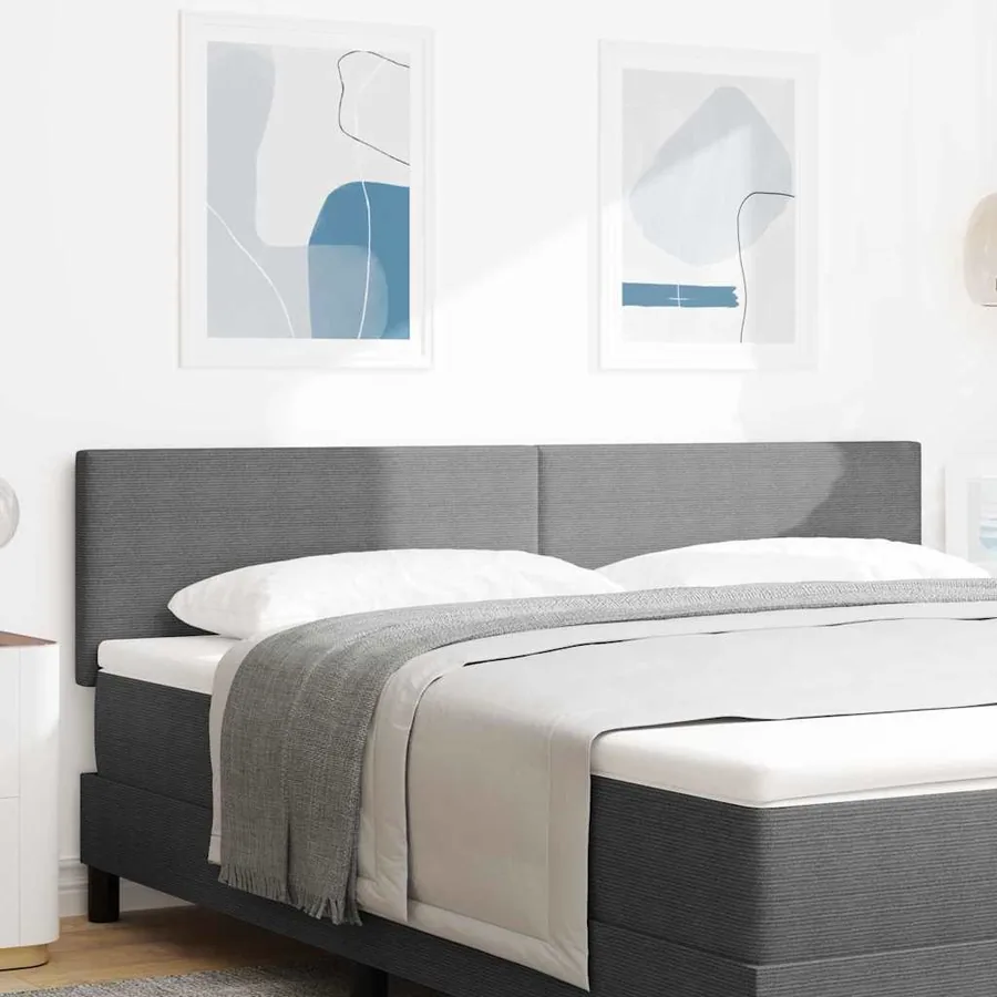 Tête de lit LED Gris clair 180 cm Tissu en velours côtelé