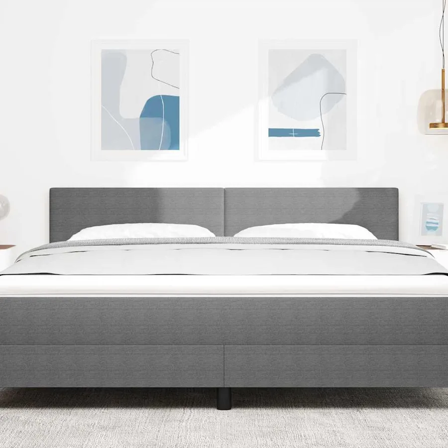 Tête de lit LED Gris clair 180 cm Tissu en velours côtelé - 3