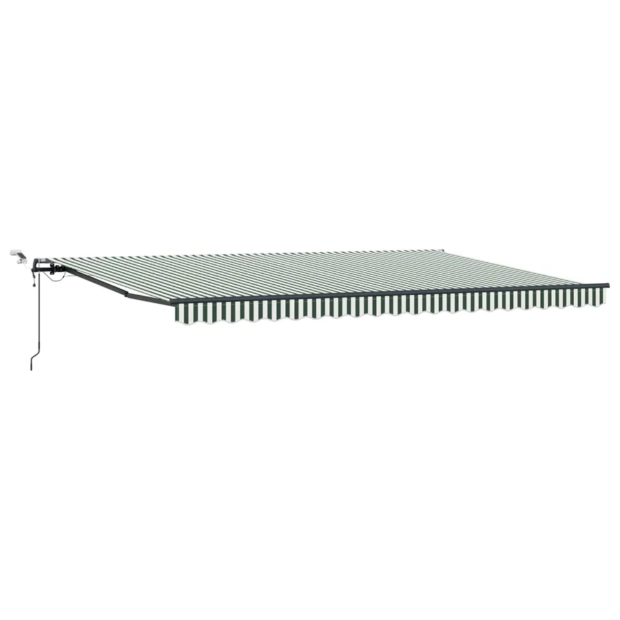 Auvent rétractable Vert et blanc 500 × 300 cm Polyester - 2