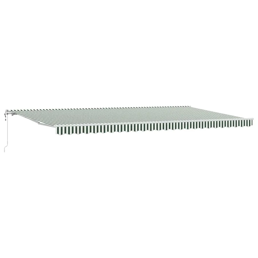 Auvent rétractable Vert et blanc 600 × 350 cm - 2