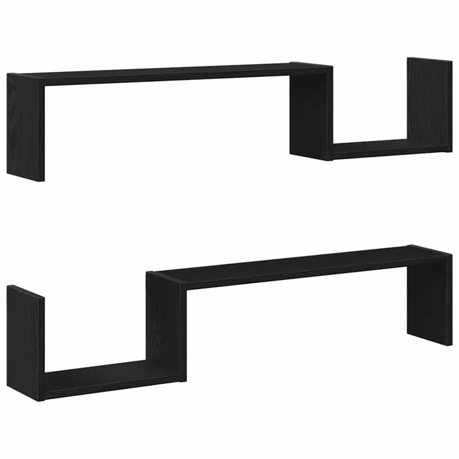 Étagère Murale avec étagère 2 pcs Chêne noir 100 x 15 x 20 cm - 2