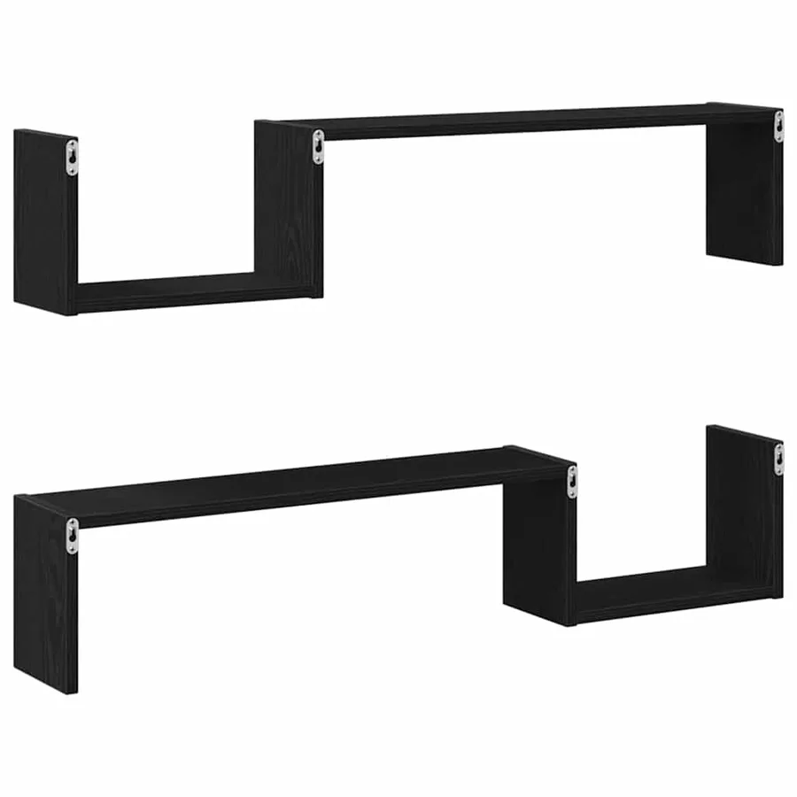 Étagère Murale avec étagère 2 pcs Chêne noir 100 x 15 x 20 cm - 6