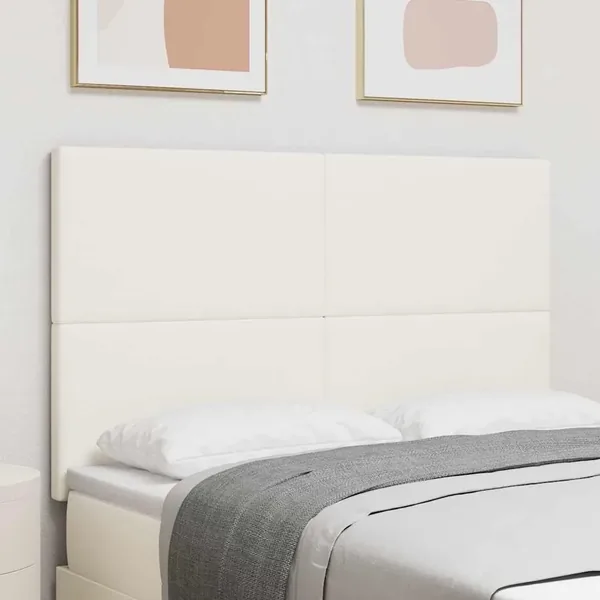 Tête de lit LED Crème 144 cm Tissu en velours côtelé