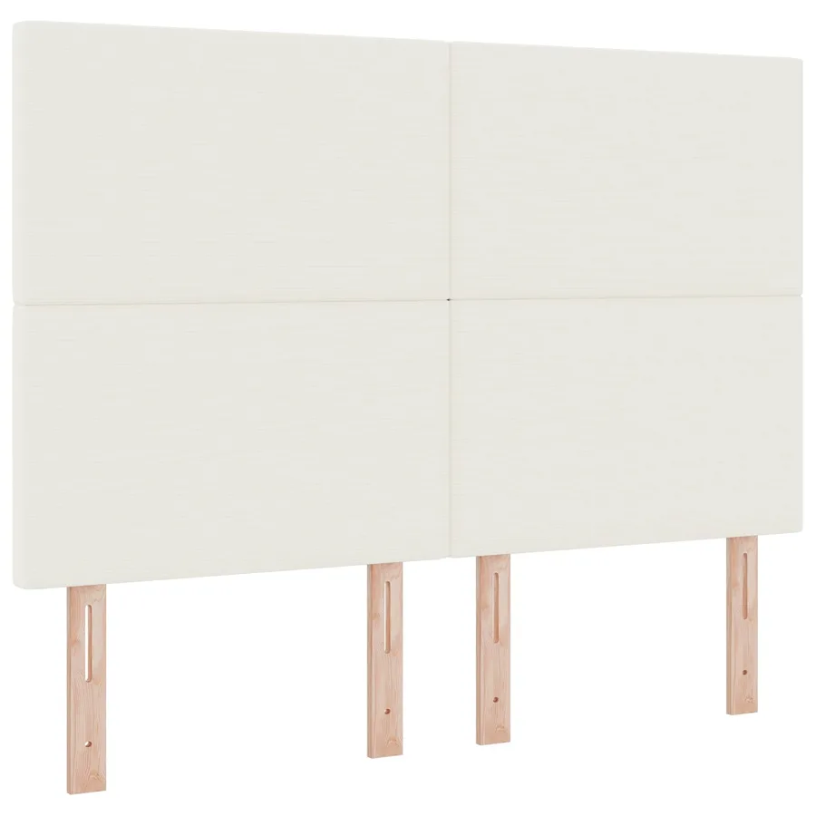 Tête de lit LED Crème 144 cm Tissu en velours côtelé - 2