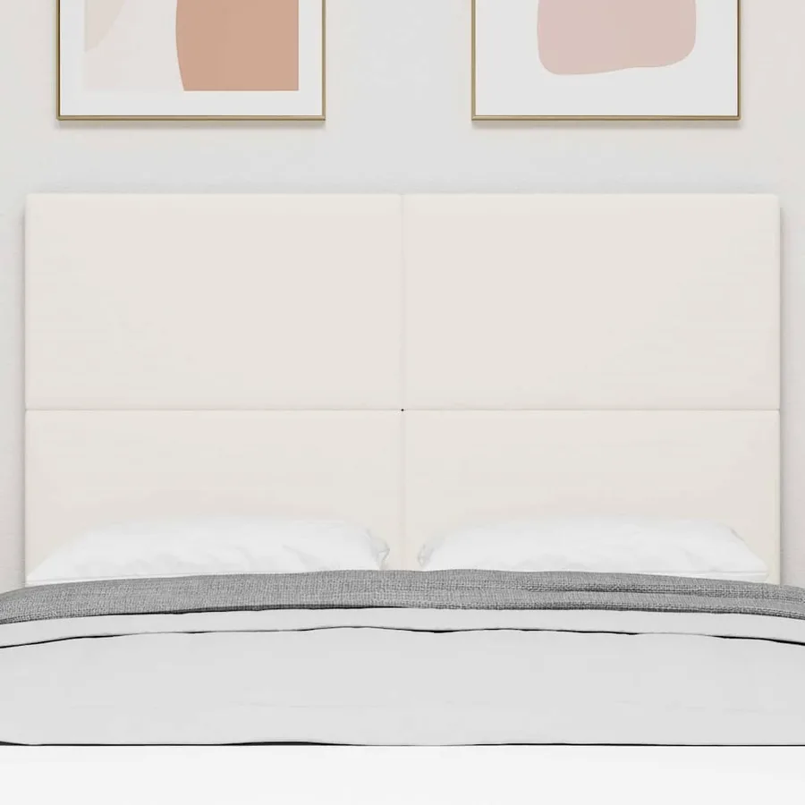 Tête de lit LED Crème 144 cm Tissu en velours côtelé - 3