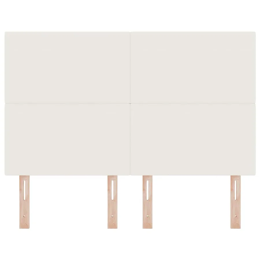 Tête de lit LED Crème 144 cm Tissu en velours côtelé - 5