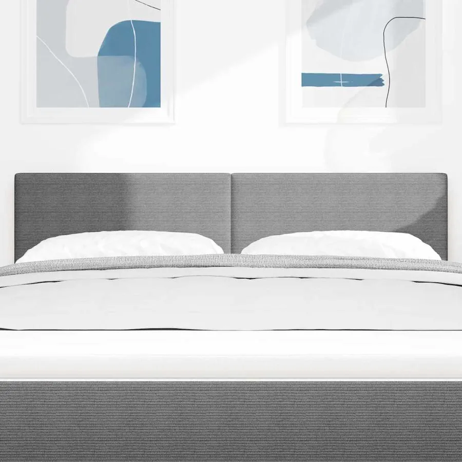 Tête de lit LED Gris clair 144 cm Tissu en velours côtelé - 3