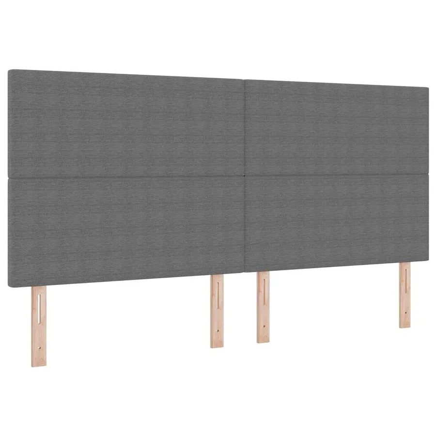 Tête de lit Gris clair 200 cm Tissu en velours côtelé - 2