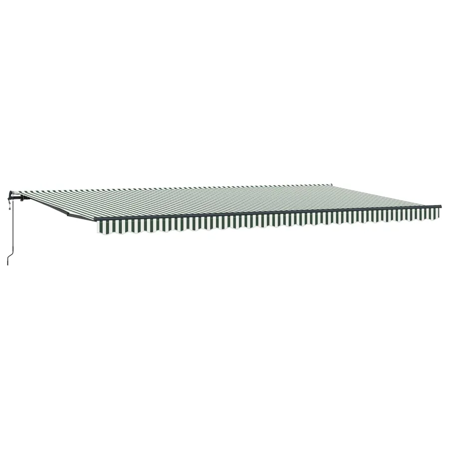 Auvent rétractable Vert et blanc 600 × 300 cm - 2