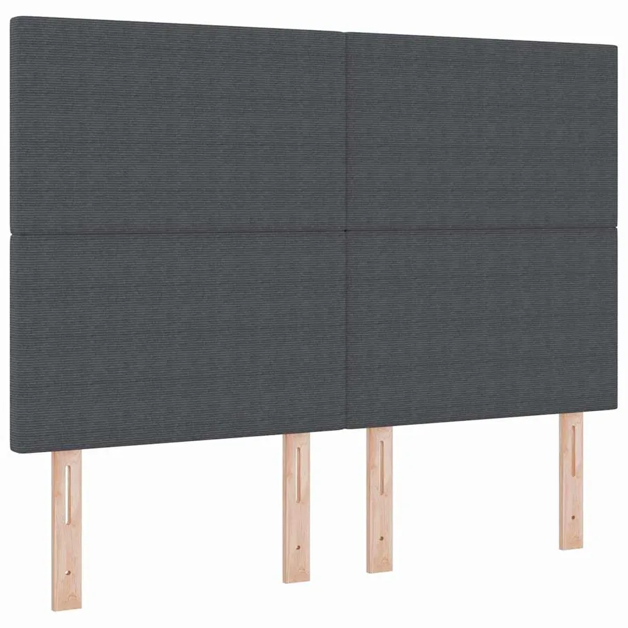 Tête de lit Gris foncé 160 cm Tissu en velours côtelé - 2