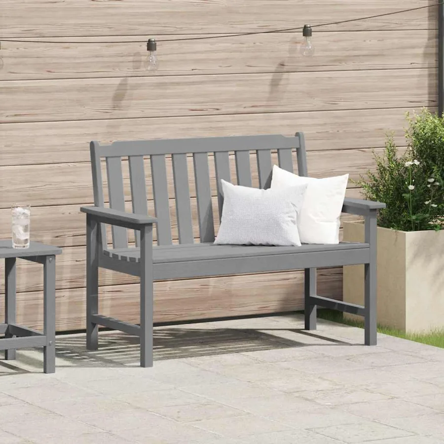 Banc de jardin Gris clair 120 x 59 x 88 cm HDPE