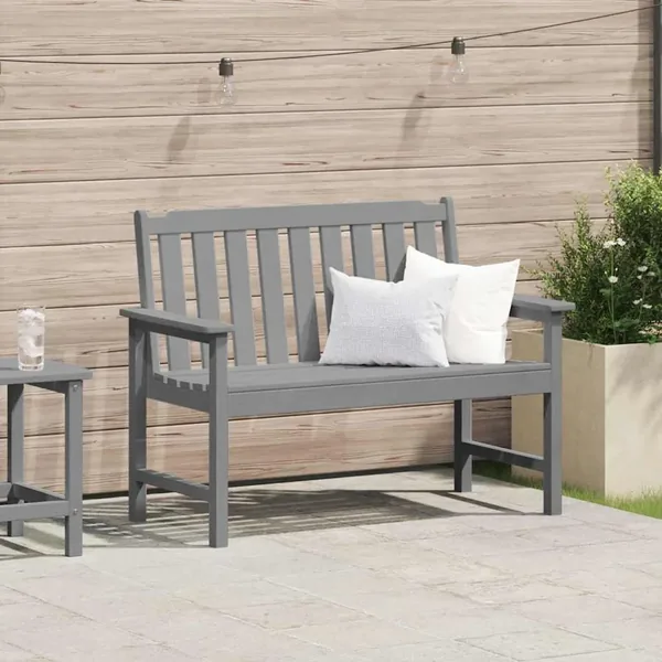 Banc de jardin Gris clair 120 x 59 x 88 cm HDPE