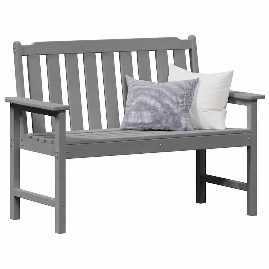 Banc de jardin Gris clair 120 x 59 x 88 cm HDPE - 3