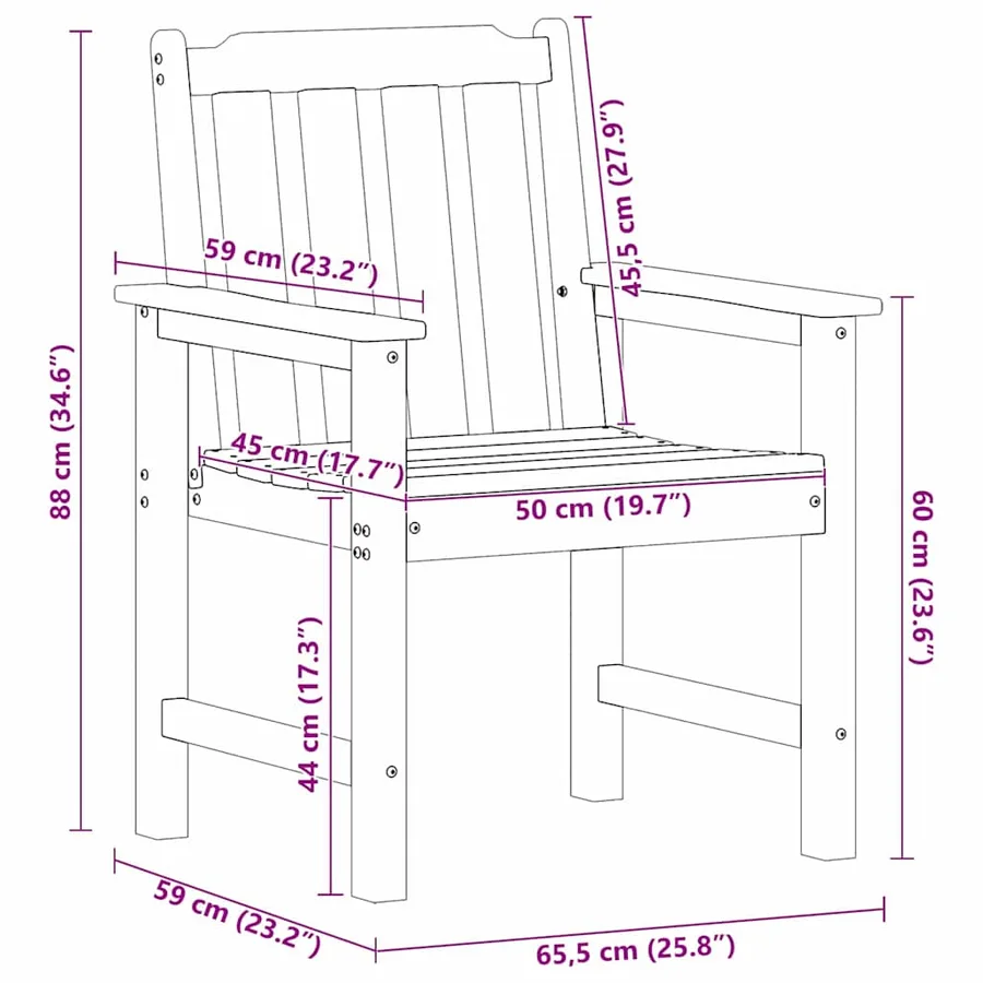 Chaise de jardin 6 pcs Gris clair 65,5 x 59 x 88 cm - 12