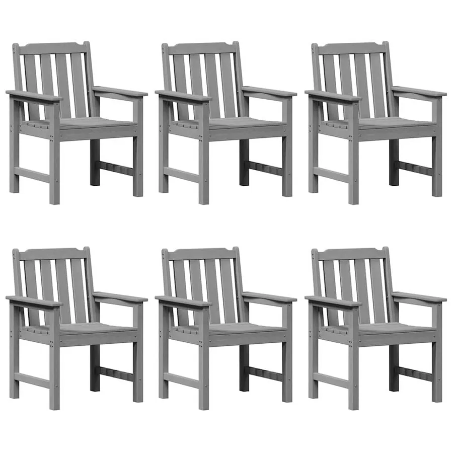 Chaise de jardin 6 pcs Gris clair 65,5 x 59 x 88 cm - 2