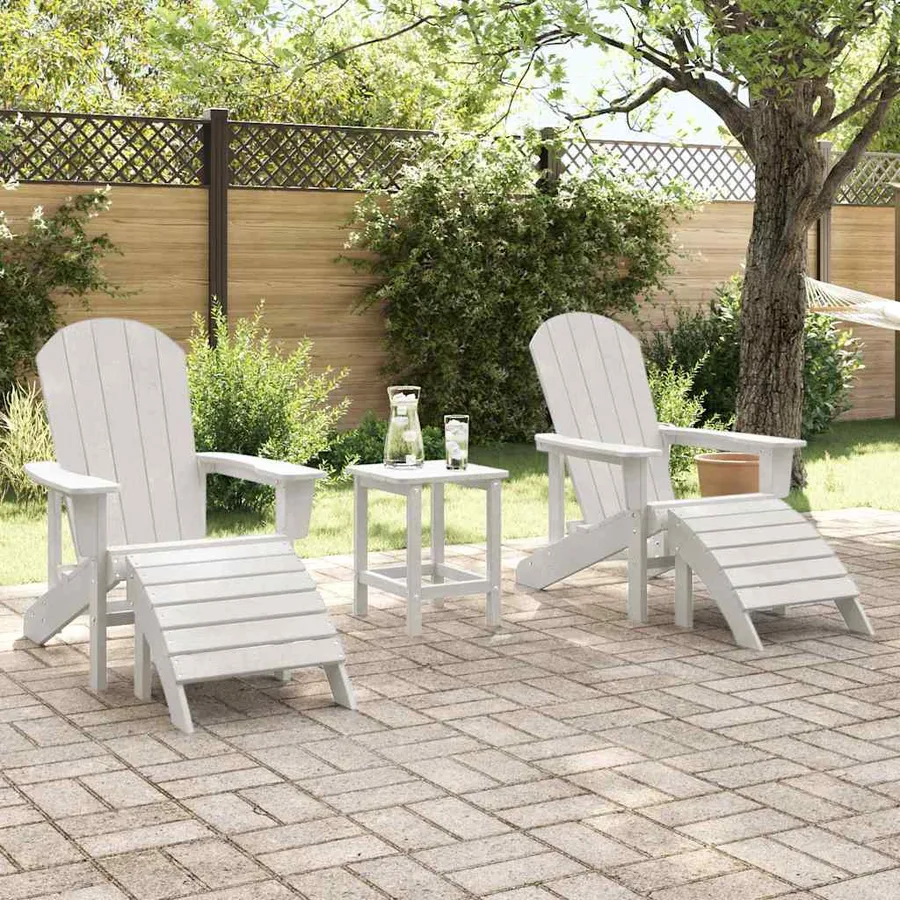 Chaise de jardin 2 pcs Blanc 83 x 74 x 92 cm Polyéthylène - 3