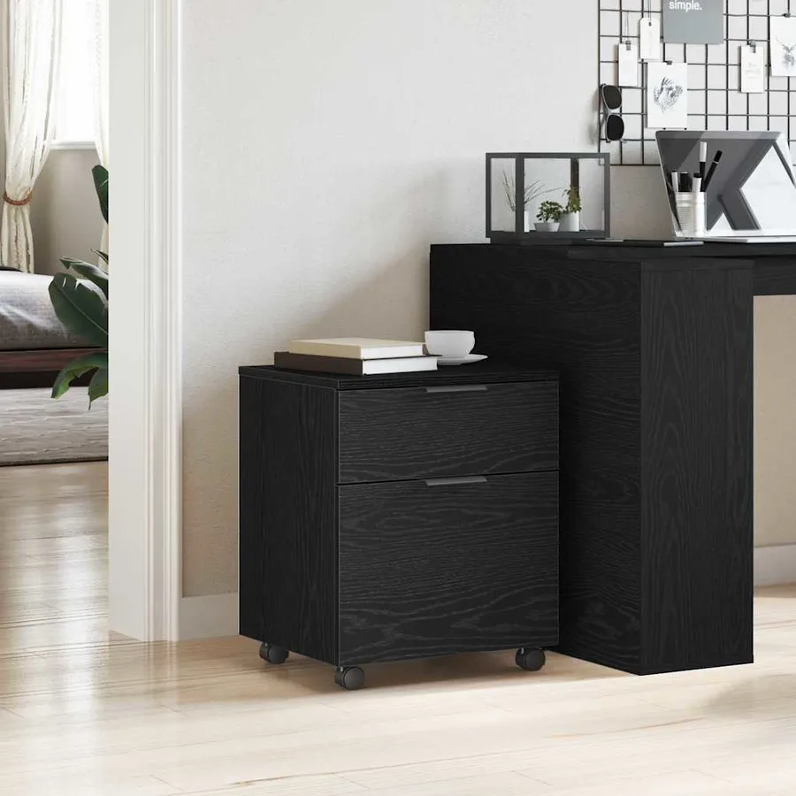 Cabinet de Dossier Chêne noir 45 x 38 x 54 cm Bois d'ingénierie - 4