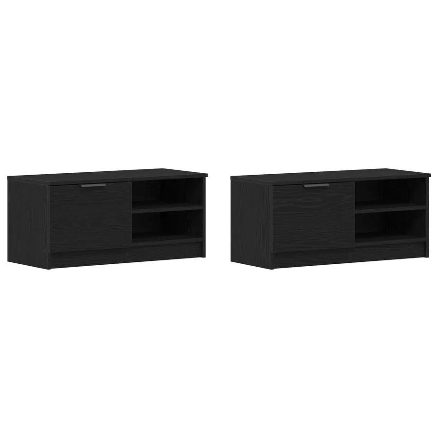 Meuble TV 2 pcs Chêne noir 80 x 35 x 36,5 cm Bois d'ingénierie - 2