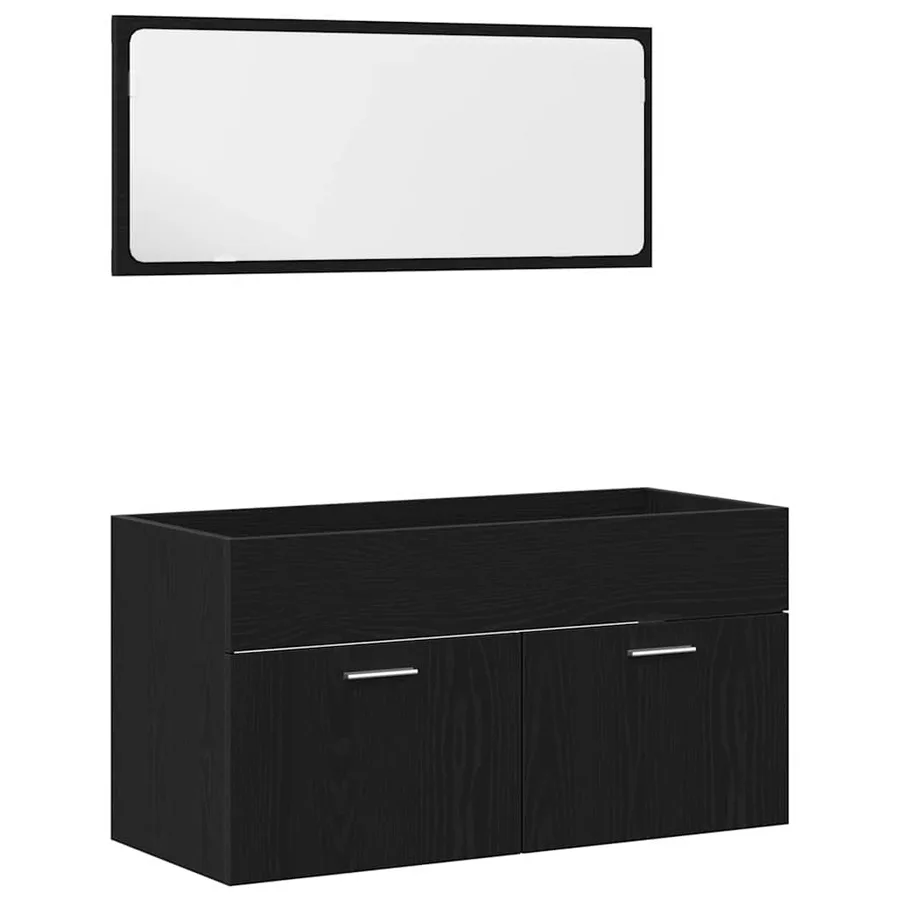 Ensemble de mobilier de salle de bain 4 pcs Chêne noir - 6