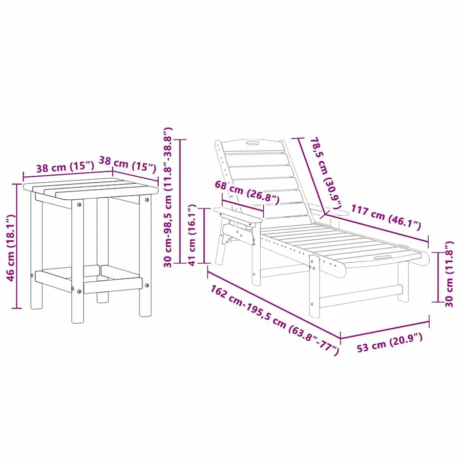 Transat 3 pcs Blanc Polyéthylène - 24