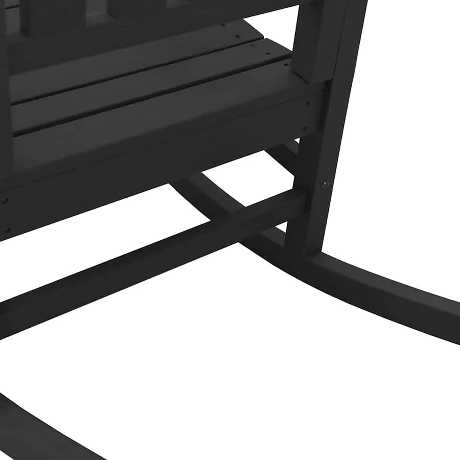 Chaise à bascule 3 pcs Noir Polyéthylène - 7