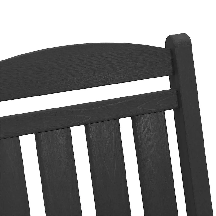 Chaise à bascule 3 pcs Noir Polyéthylène - 9