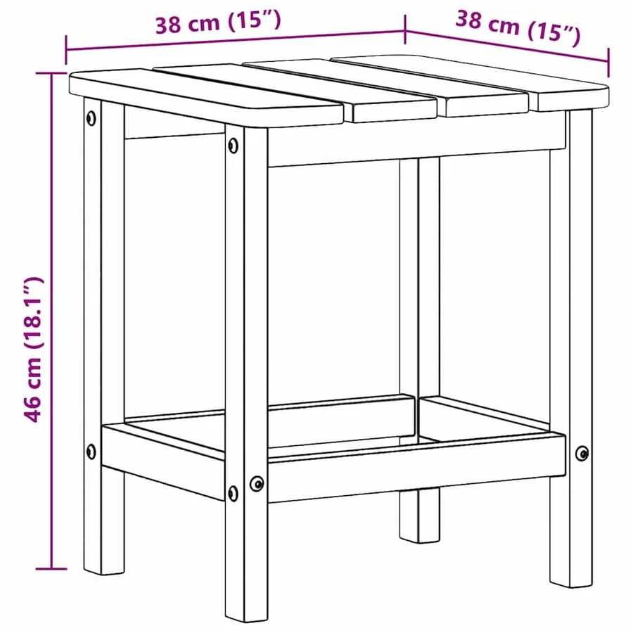 Table d'appoint Gris clair 38 x 38 x 46 cm Polyéthylène - 11