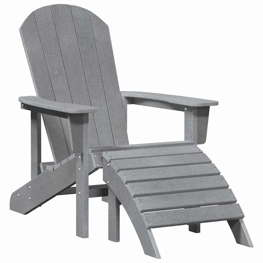 Chaise de jardin 3 pcs Gris clair Polyéthylène - 5