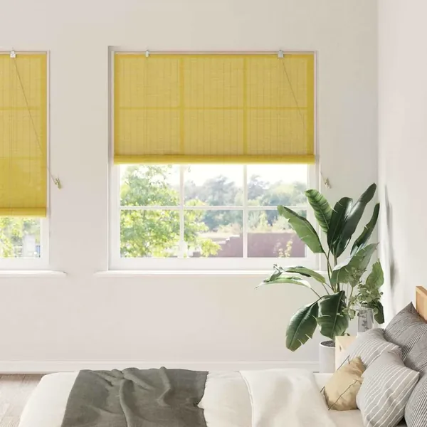 Store enrouleur Jaune 150 x 220 cm Bambou