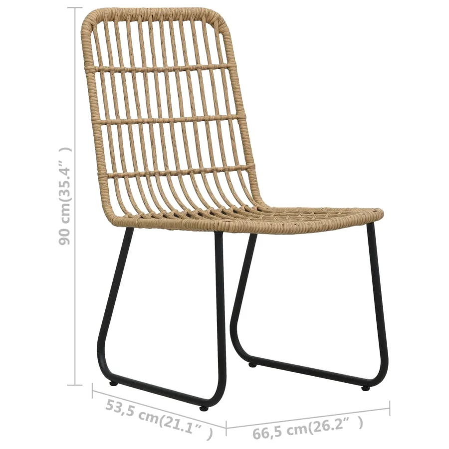 Ensemble à manger d'extérieur 5 pcs résine tressée et verre - 14