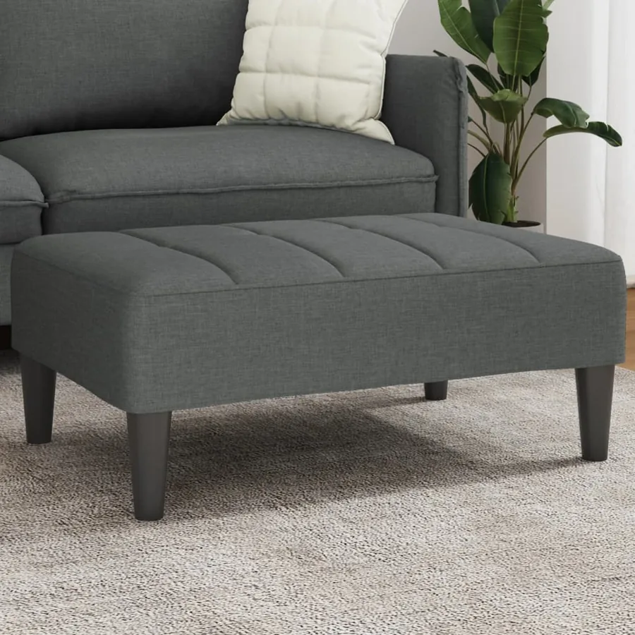 Repose-pied gris foncé 77x55x31 cm tissu