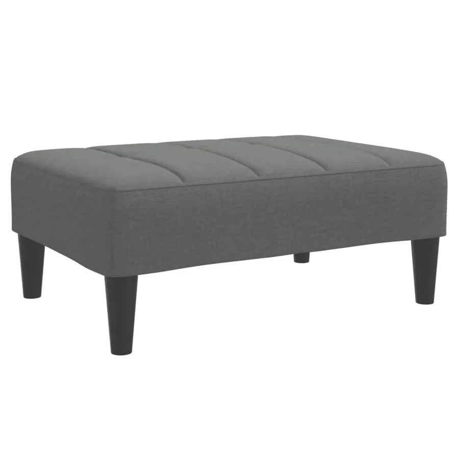 Repose-pied gris foncé 77x55x31 cm tissu - 2