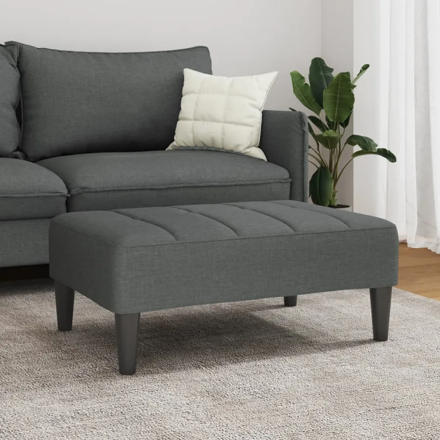 Repose-pied gris foncé 77x55x31 cm tissu - 3