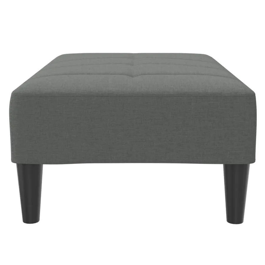 Repose-pied gris foncé 77x55x31 cm tissu - 5