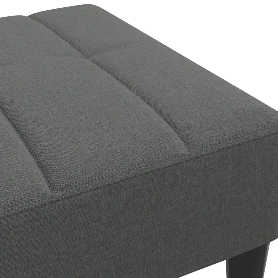 Repose-pied gris foncé 77x55x31 cm tissu - 6