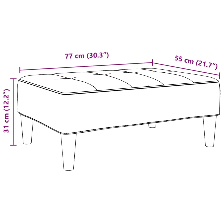 Repose-pied gris foncé 77x55x31 cm tissu - 8