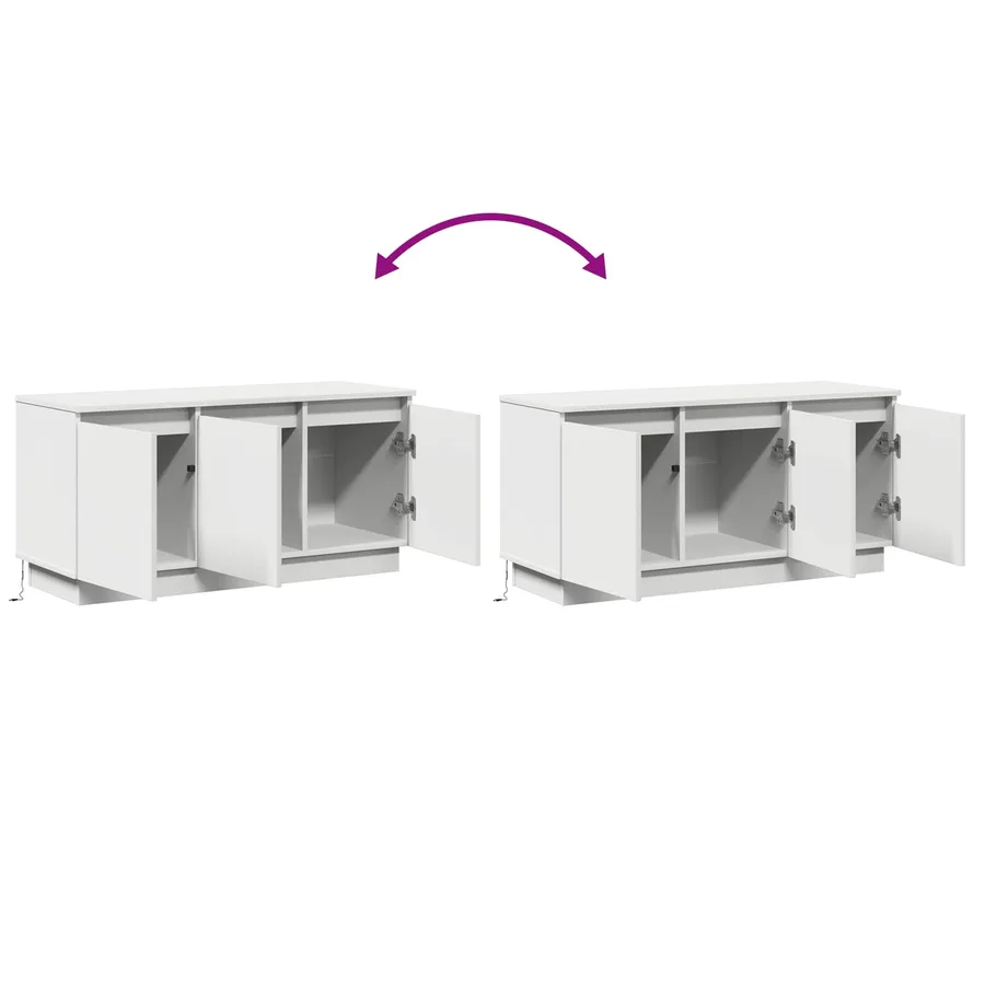 Meuble TV Blanc 100 x 38 x 49 cm Bois d'ingénierie - 14