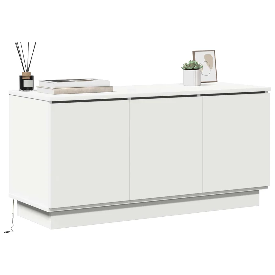 Meuble TV Blanc 100 x 38 x 49 cm Bois d'ingénierie - 3