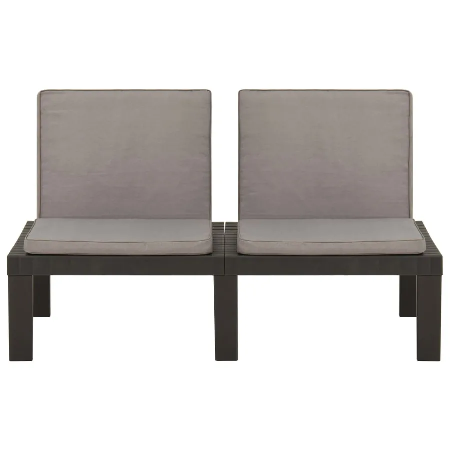 Salon de jardin 4 pcs avec coussins Plastique Gris - 7